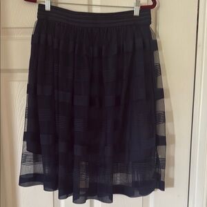 Women's tulle navy blue striped skirt